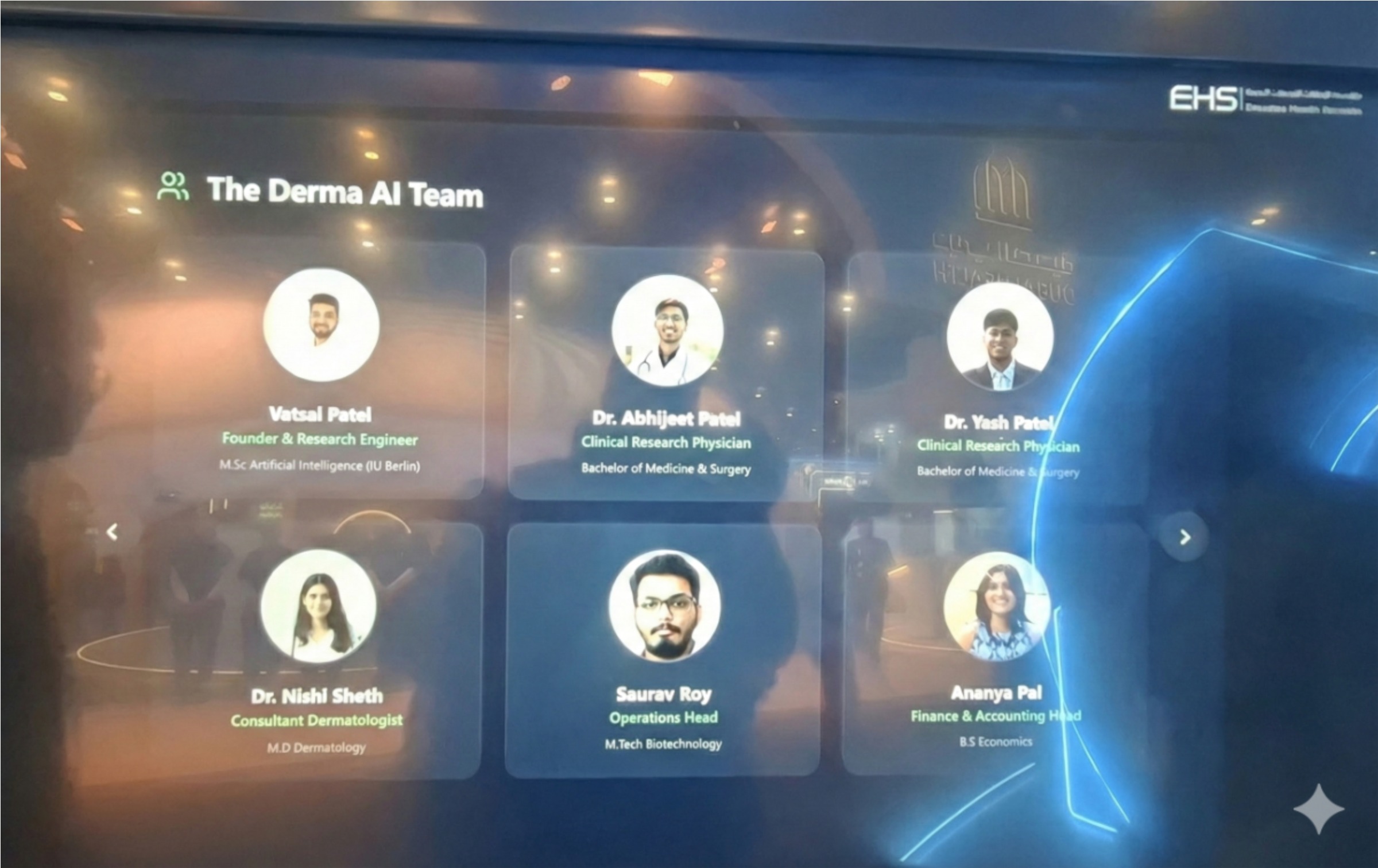 HawkFranklin team demonstrating PelliScope at WHX Health Dubai